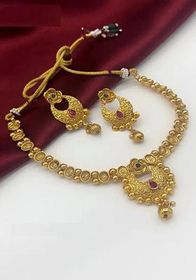 Gold Plated Alloy Designer Necklace Style 1 For Women