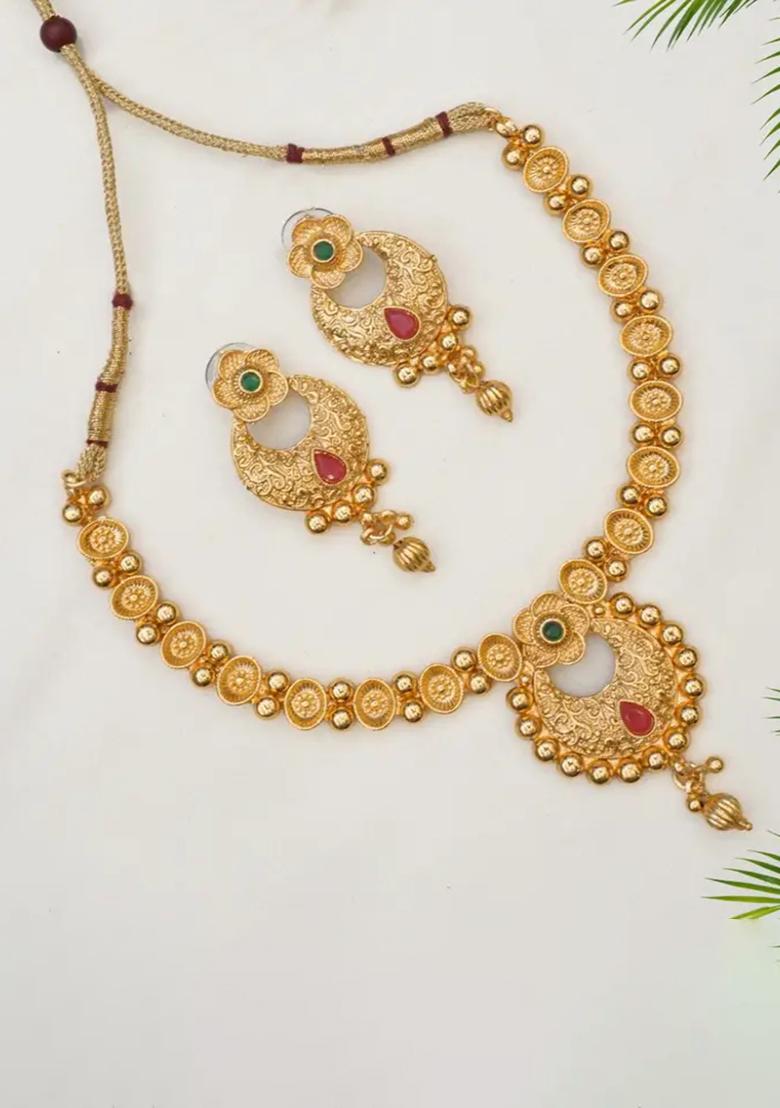 Gold Plated Alloy Designer Necklace Style 1 For Women