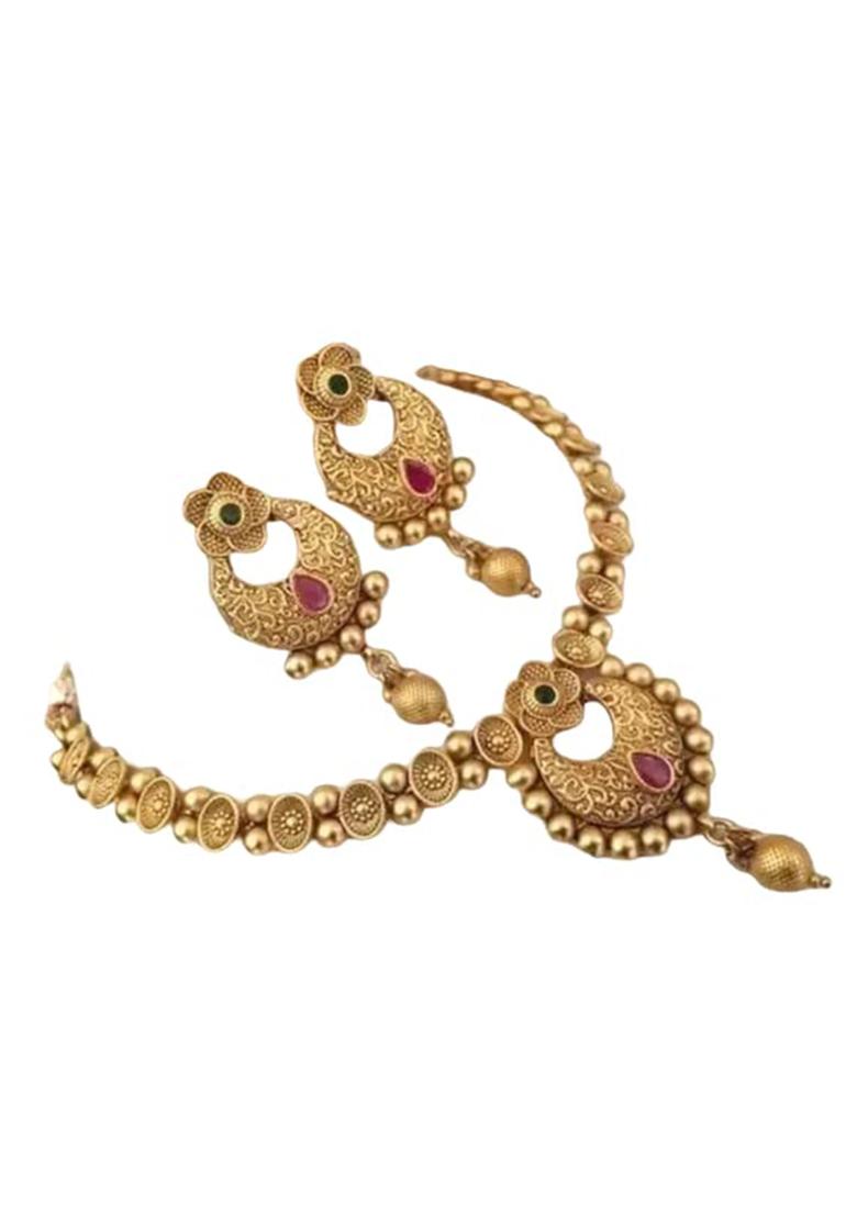 Gold Plated Alloy Designer Necklace Style 1 For Women