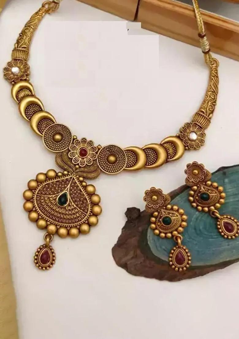 Gold Plated Alloy Designer Necklace Style 2 For Women