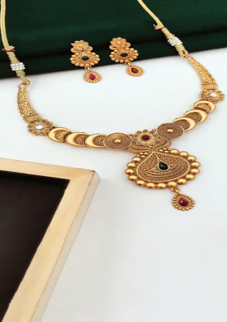 Gold Plated Alloy Designer Necklace Style 2 For Women