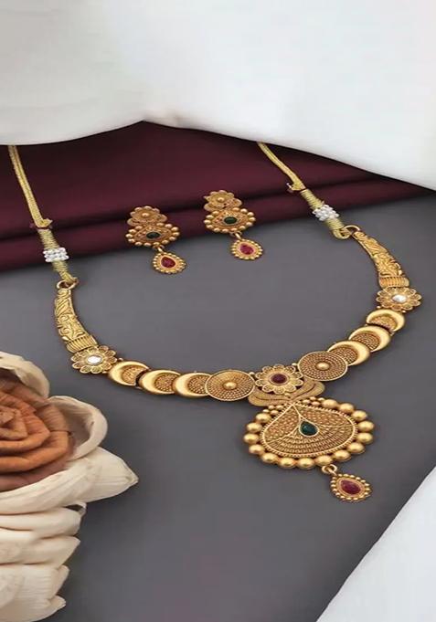 Gold Plated Alloy Designer Necklace Style 2 For Women