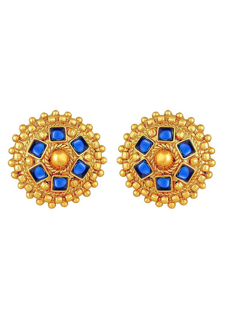 Blue Metallic Finish Necklace Set For Women