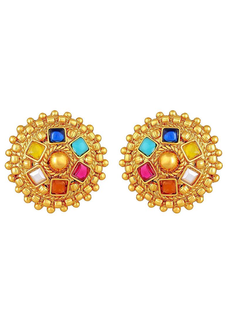 Multicolor Metallic Finish Necklace Set For Women