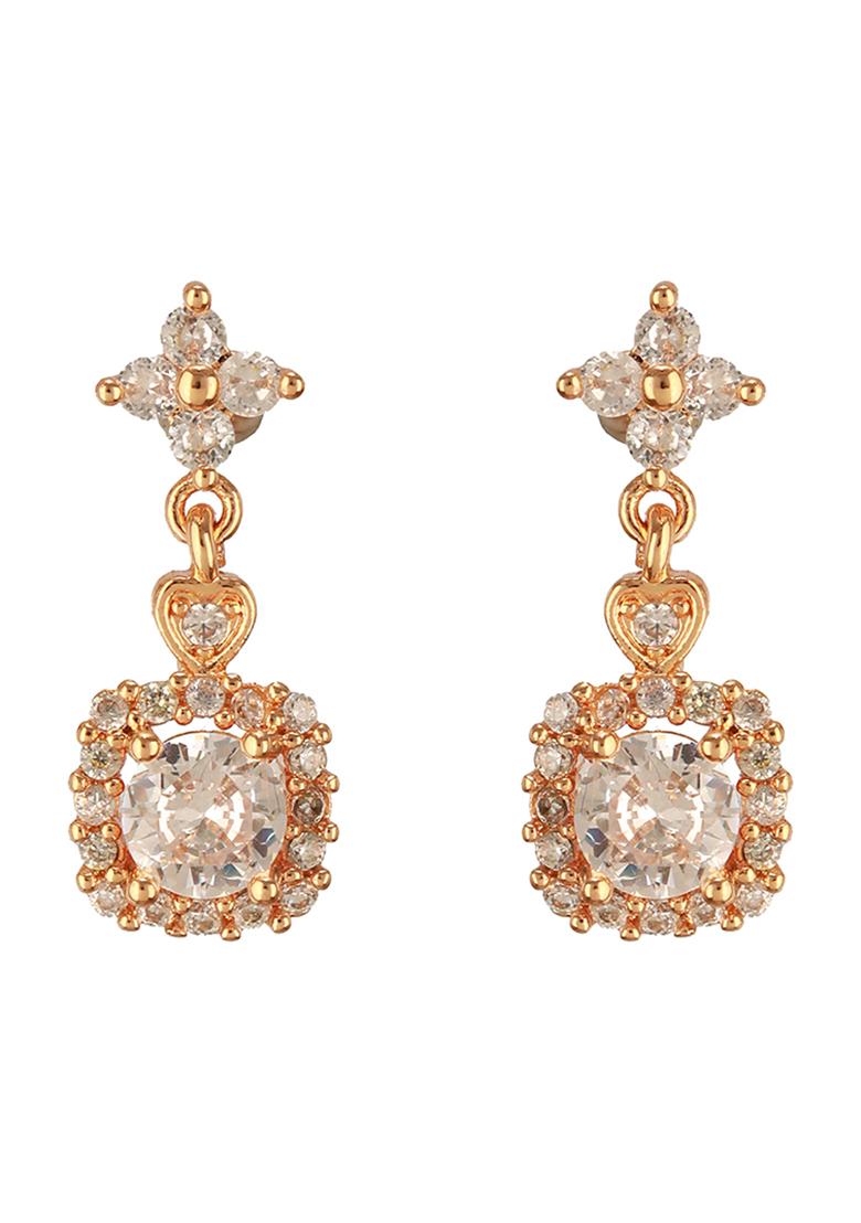 Rose Gold Plated Mangalsutra With Earrings