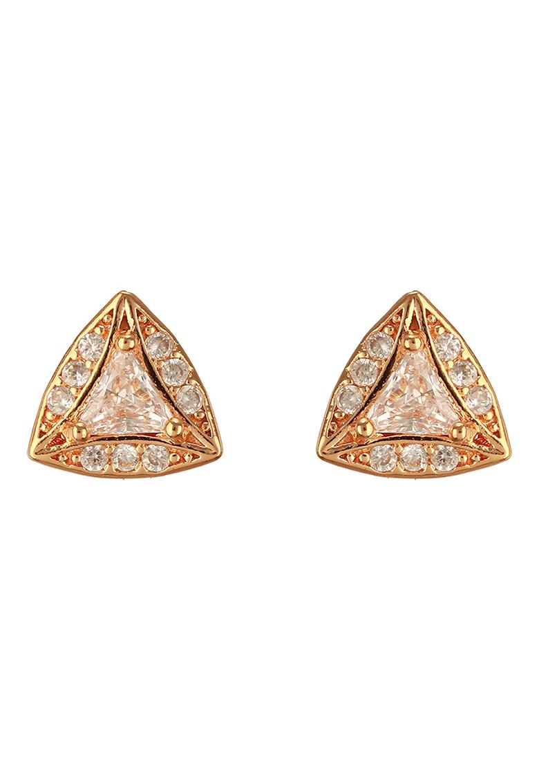 Rose Gold Plated Mangalsutra With Earrings