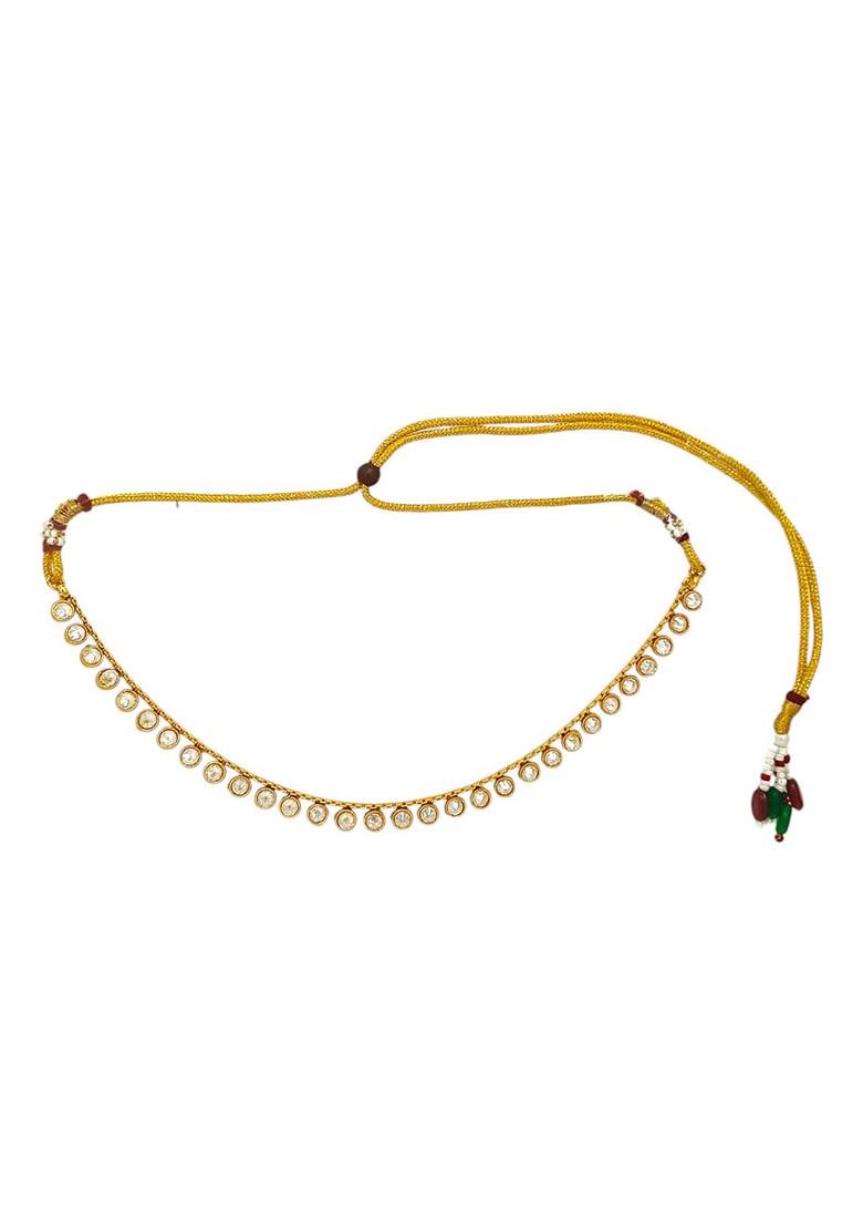 Gold Plated White Cubic Zircon Studded Necklace Set