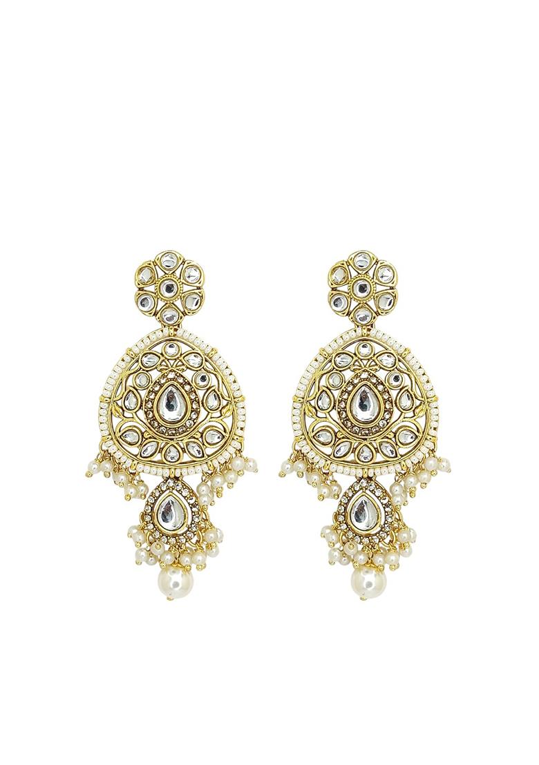 Gold Plated Kundan Studded Floral Choker Set