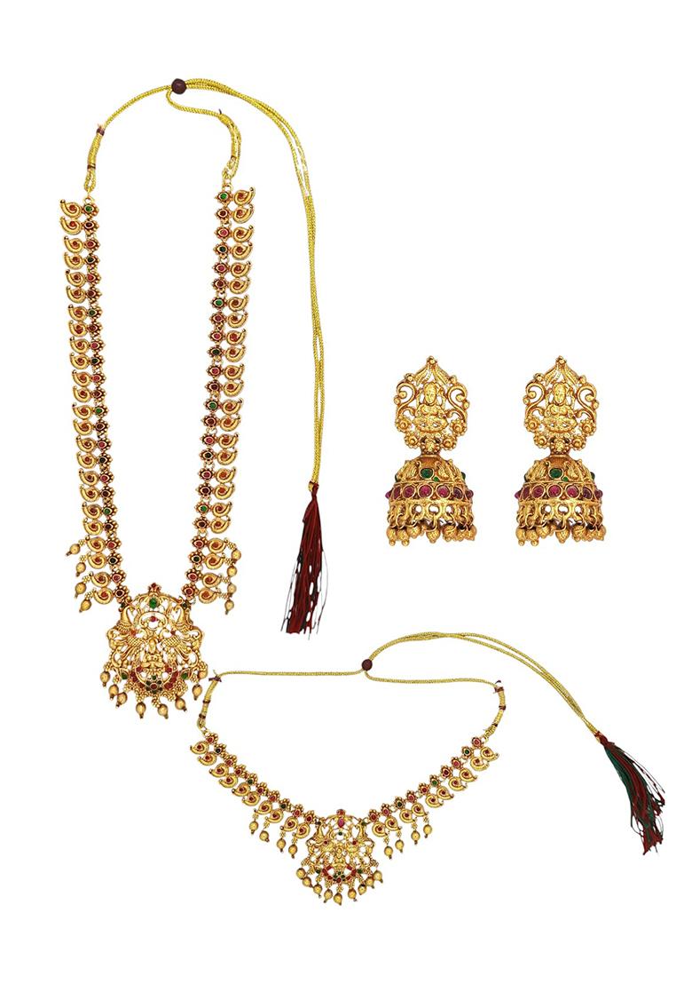 Gold Plated South Indian Combo Jewellery Set