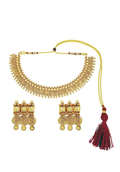 Gold Plated South Indian Necklace Set