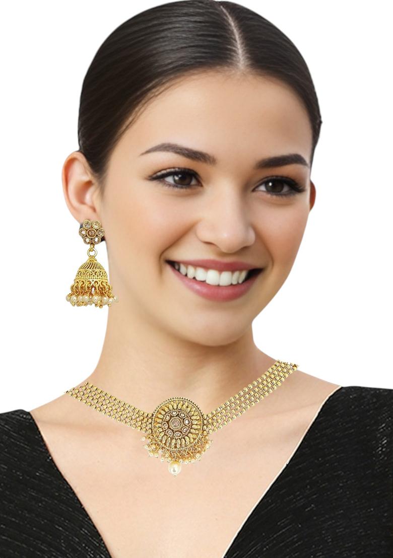 Gold Plated Maharashtrian Thushi Choker Set