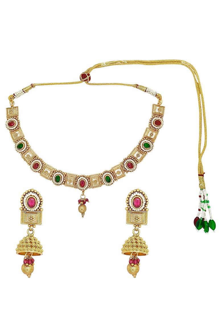 Gold Plated Meenakari Necklace Set