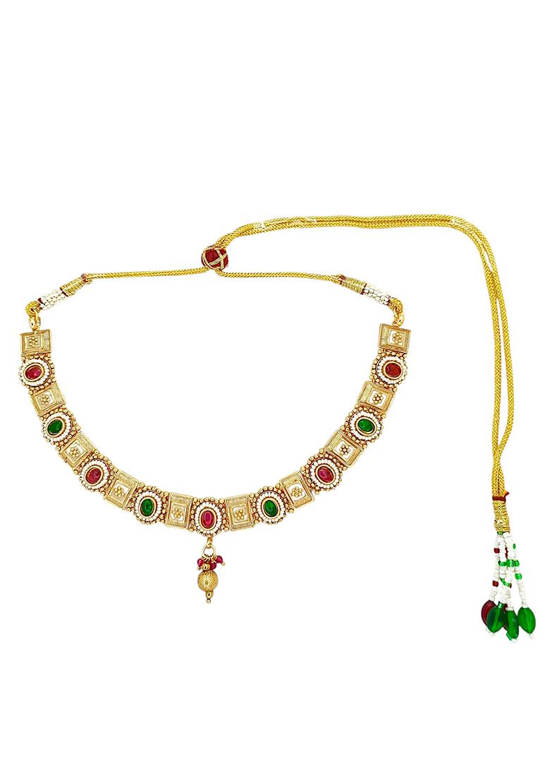 Gold Plated Meenakari Necklace Set