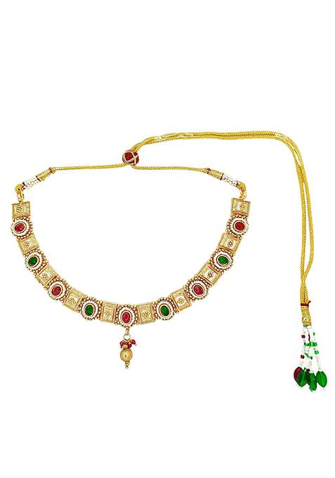 Gold Plated Meenakari Necklace Set