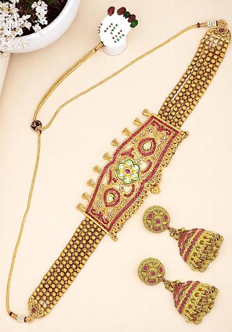 Gold Plated Tevta Necklace Set