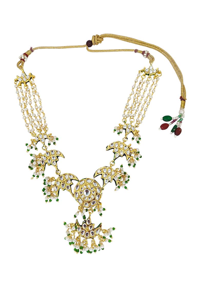 Gold Plated Kundan Studded Chandrika Long Necklace Set