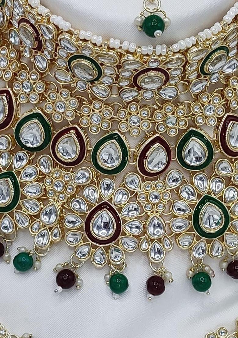 Alloy Gold Plated Multicolour Bridal Jewelery Set