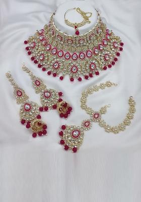 Alloy Gold Plated Rani Bridal Jewelery Set
