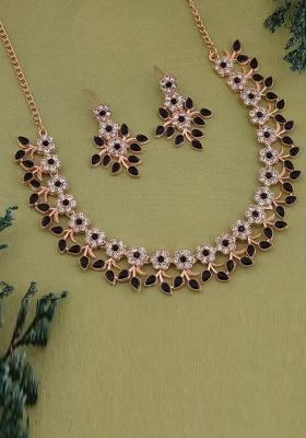 Black Brass Choker Necklace Set