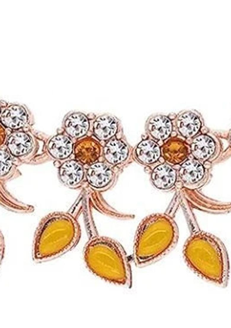 Yellow Brass Choker Necklace Set