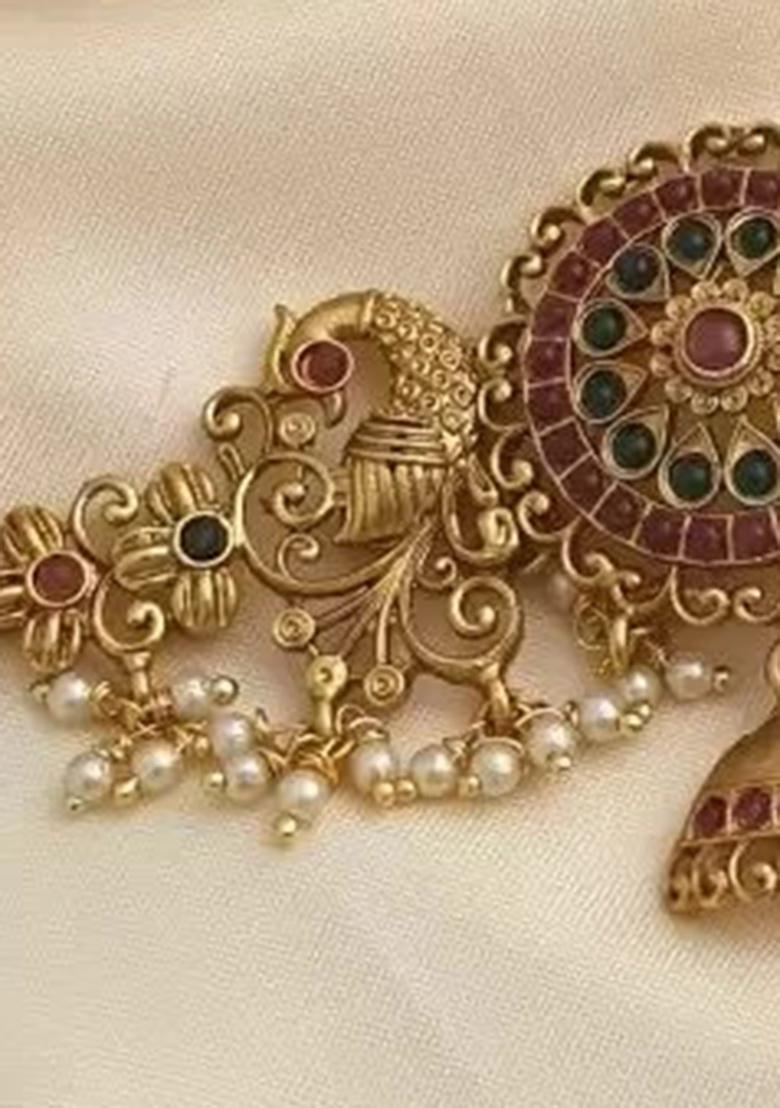 Multicolor Alloy Temple Necklace Set