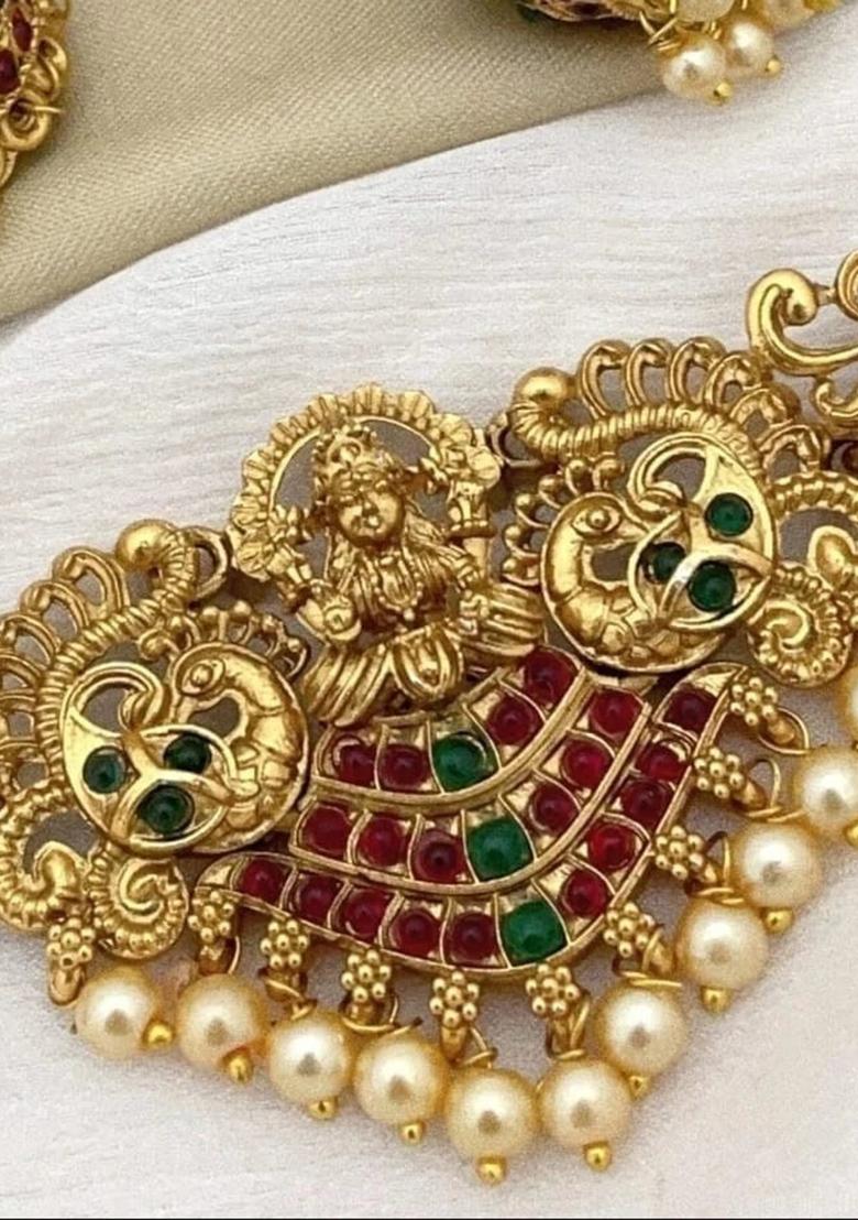 Multicolor Copper Temple Necklace Set