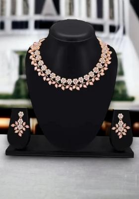 Green/Silver Alloy Choker Necklace Set