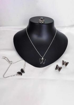 Black Alloy Minimal Pendant Set