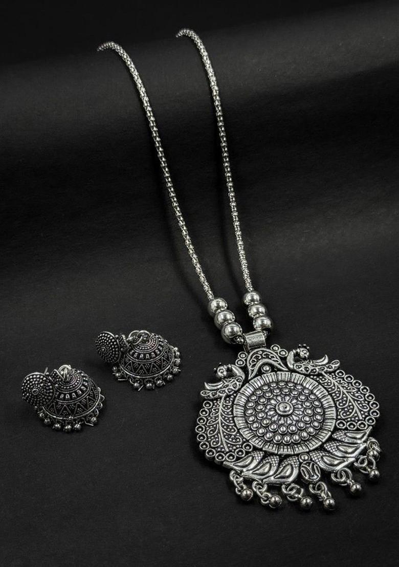 Silver Plated Oxidised Jewellery Set