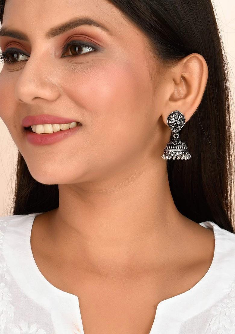 Silver Plated Beaded Oxidised Jewellery Set