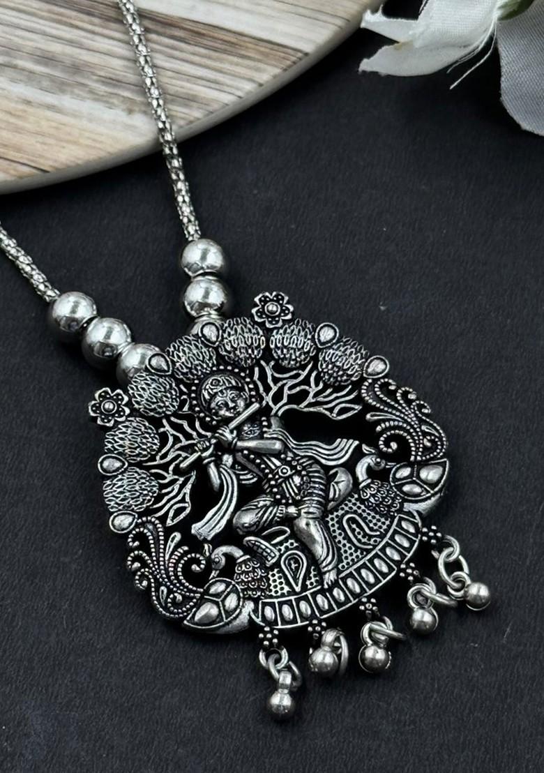 Silver Plated Oxidised Jewellery Set