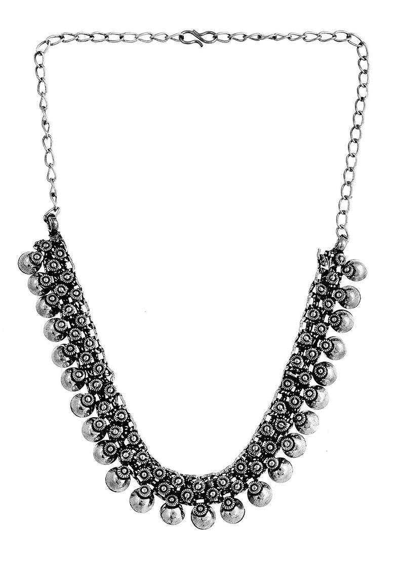 Silver Plated Oxidised Jewellery Set