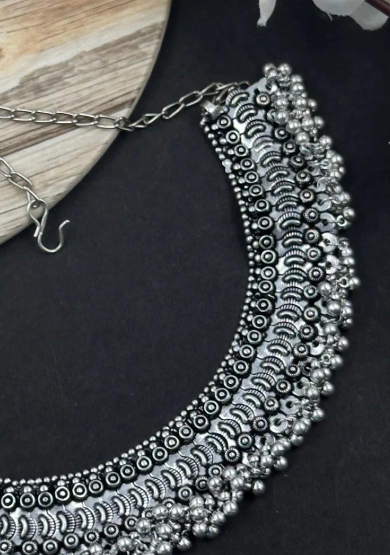 Silver Plated Oxidised Jewellery Set