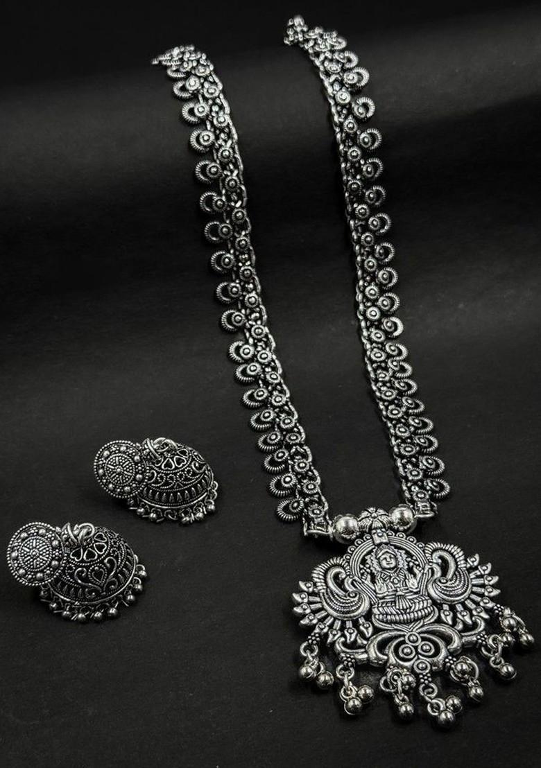 Silver Plated Oxidised Jewellery Set