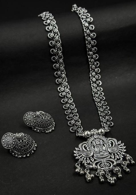 Silver Plated Oxidised Jewellery Set