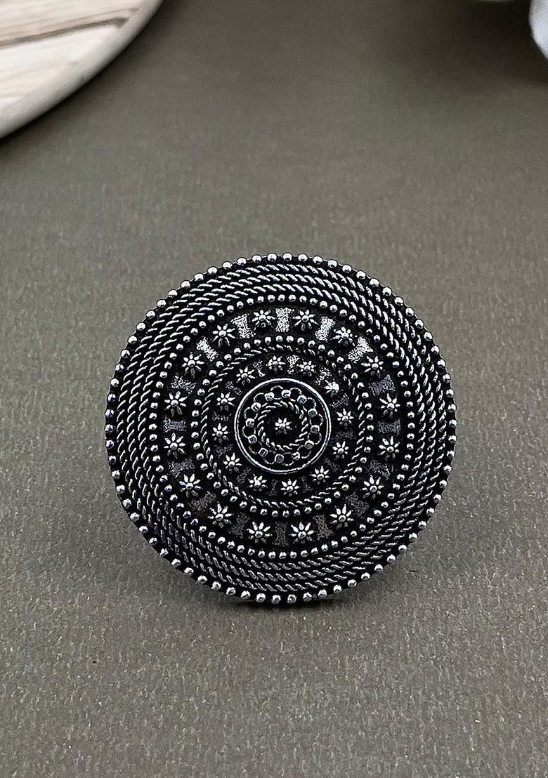 Nidhi Silver Plated Oxidised Necklace Jewellery Set