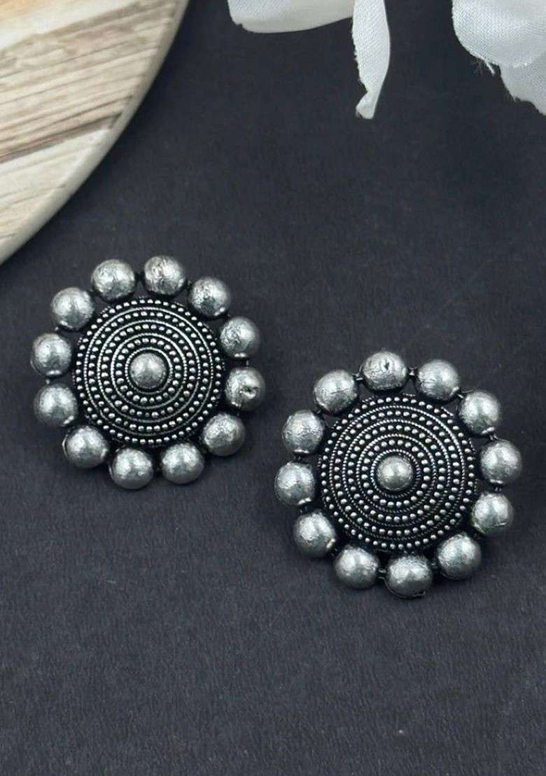 Silver Plated Oxidised Jewellery Set - Indya