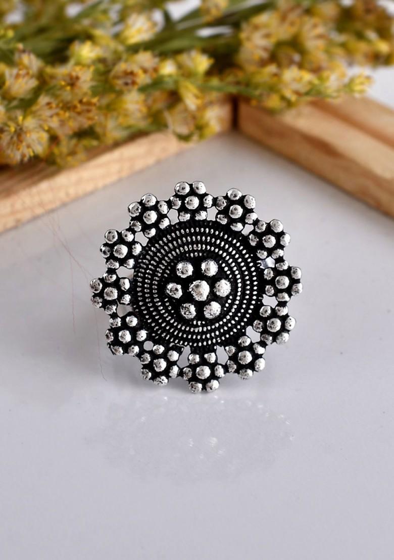 Shilpi Silver Plated Oxidised Necklace Jewellery Set