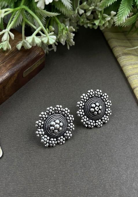 Shilpi Silver Plated Oxidised Necklace Jewellery Set