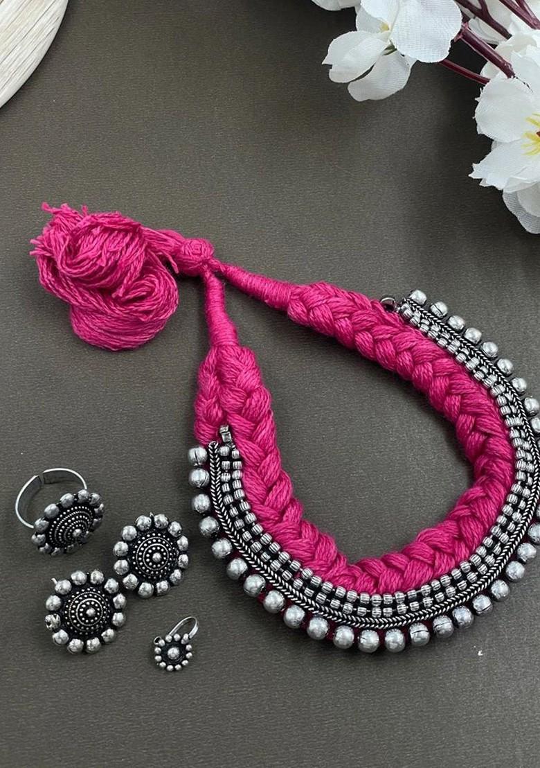 Silver Plated Oxidised Jewellery Set