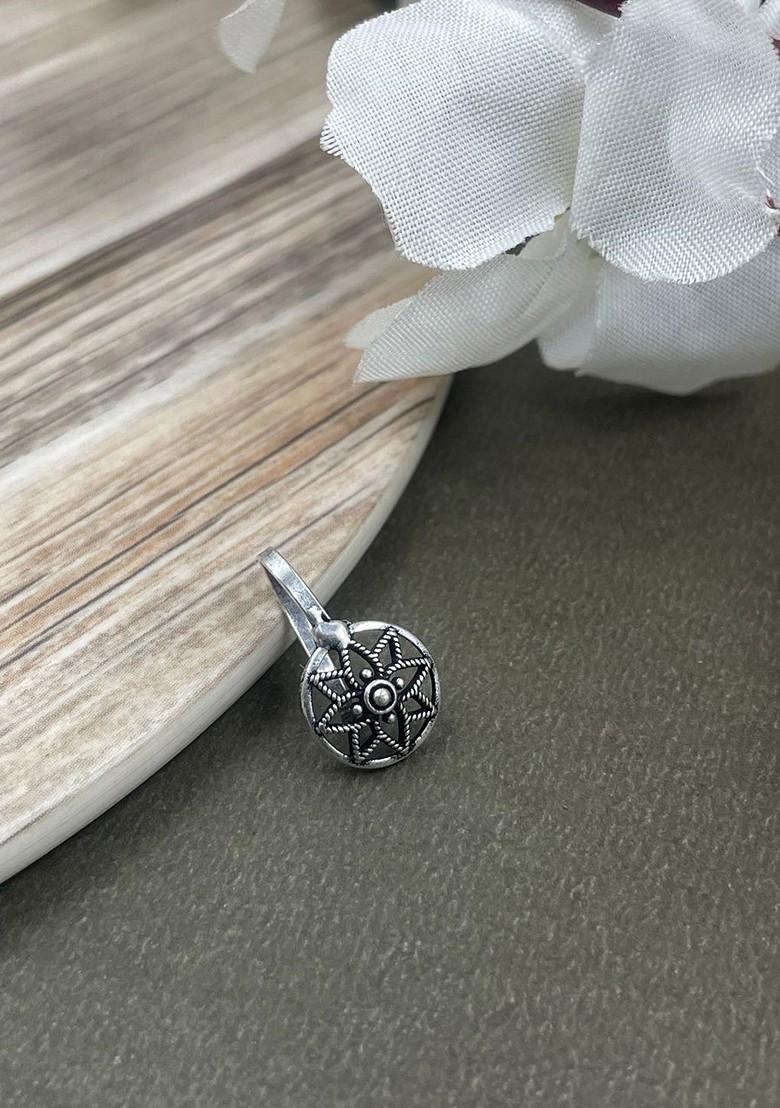 Kusha 2 Line Silver Plated Oxidised Jewellery Set