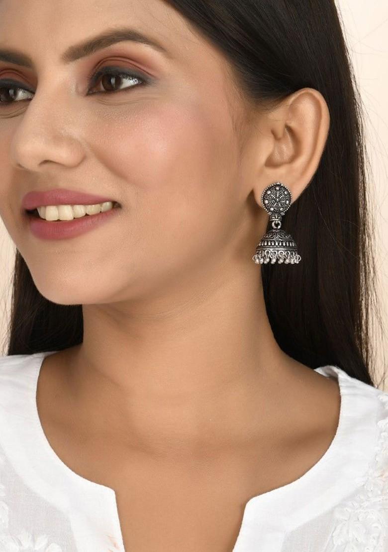 Mahira Silver Plated Oxidised Necklace Jewellery Set