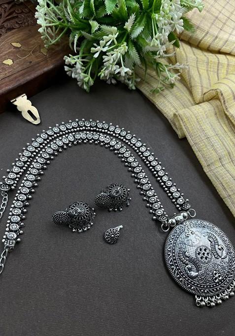 Beaded Oxidised Jewellery Set