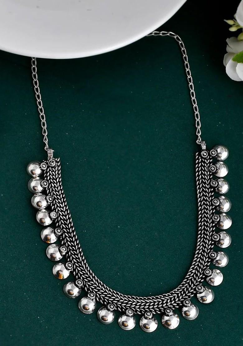 Silver Plated Oxidised Jewellery Set