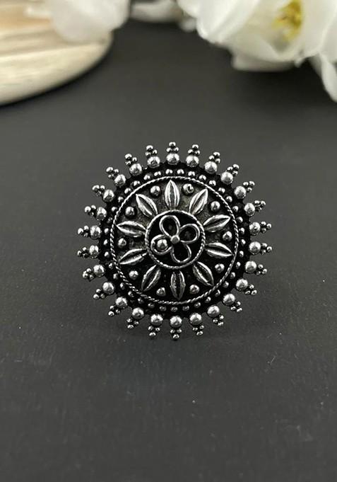 Silver Plated Oxidised Jewellery Set