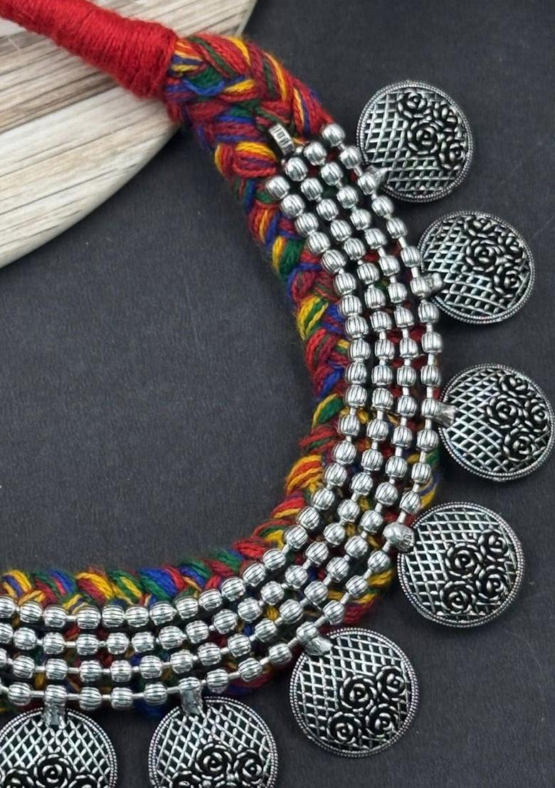 Hiya Silver Plated Oxidised Jewellery Set