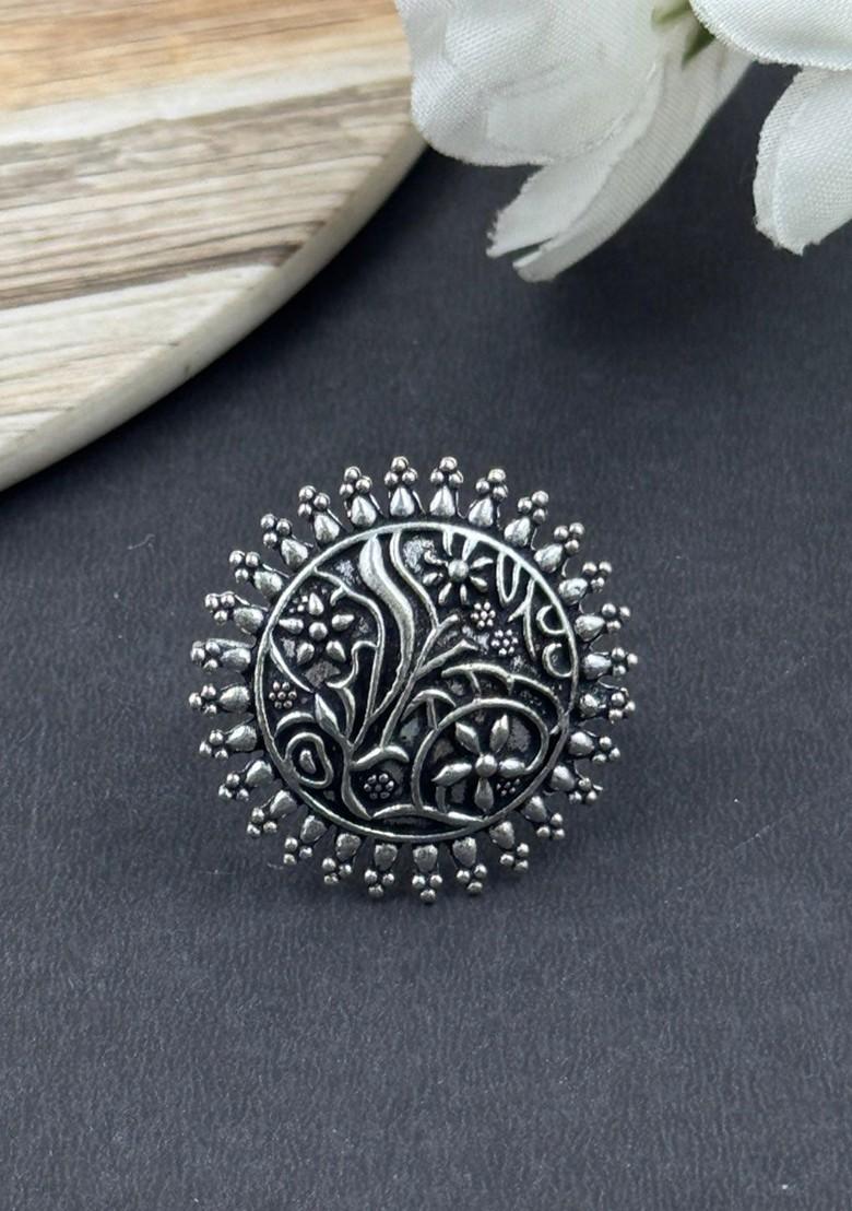 Hiya Thread Silver Plated Oxidised Jewellery Set