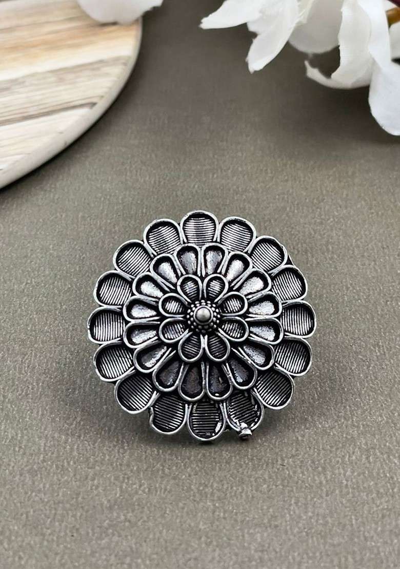 Silver Plated Oxidised Jewellery Set - Indya