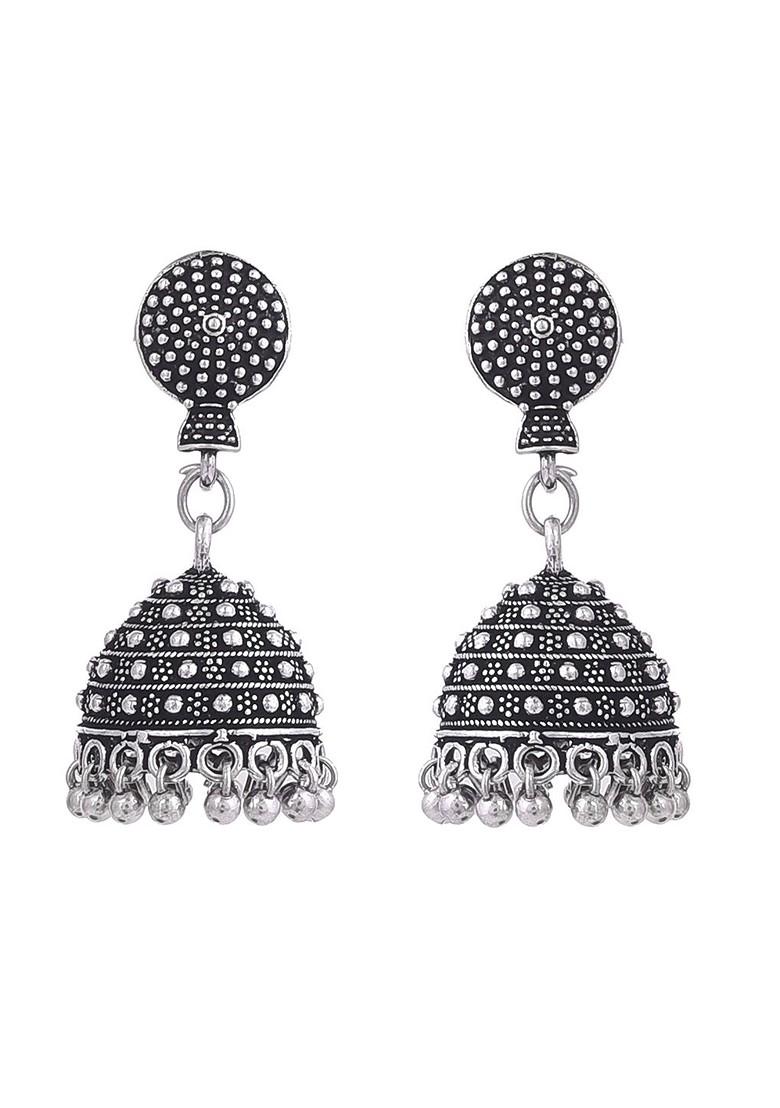 Soumya Silver Plated Oxidised Necklace Jewellery Set