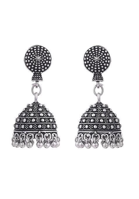 Soumya Silver Plated Oxidised Necklace Jewellery Set